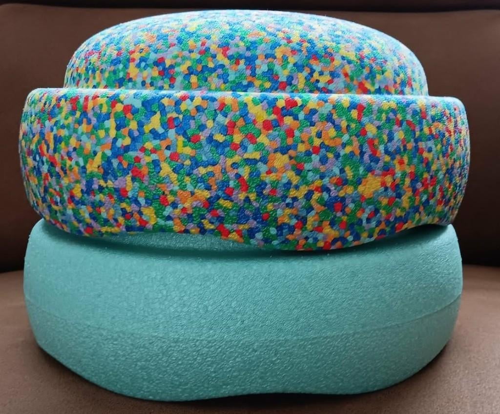 2 Ronde stapelstenen gekleurde + mintgroen pastel, Ophalen, Zo goed als nieuw