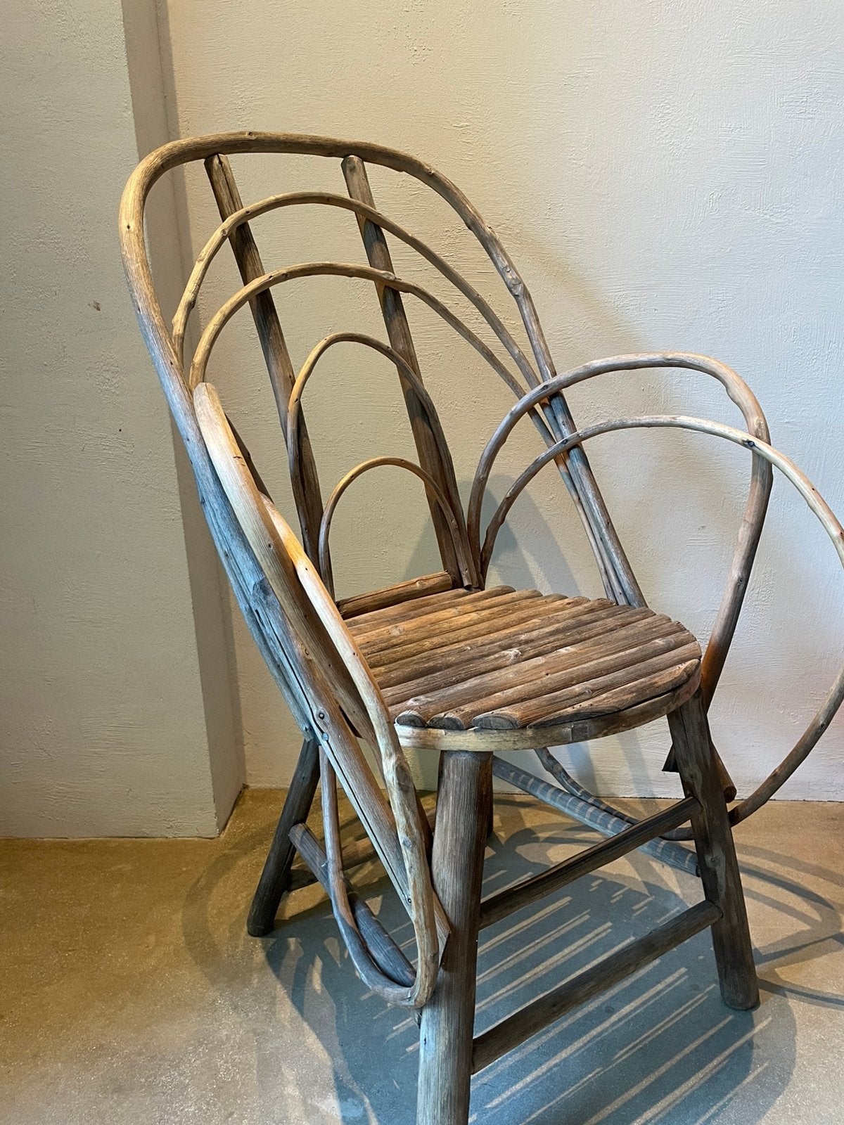 6 handgemaakte Pascal Raffier fauteuils – kastanjehout, Jardin & Terrasse, Enlèvement, Utilisé, Bois