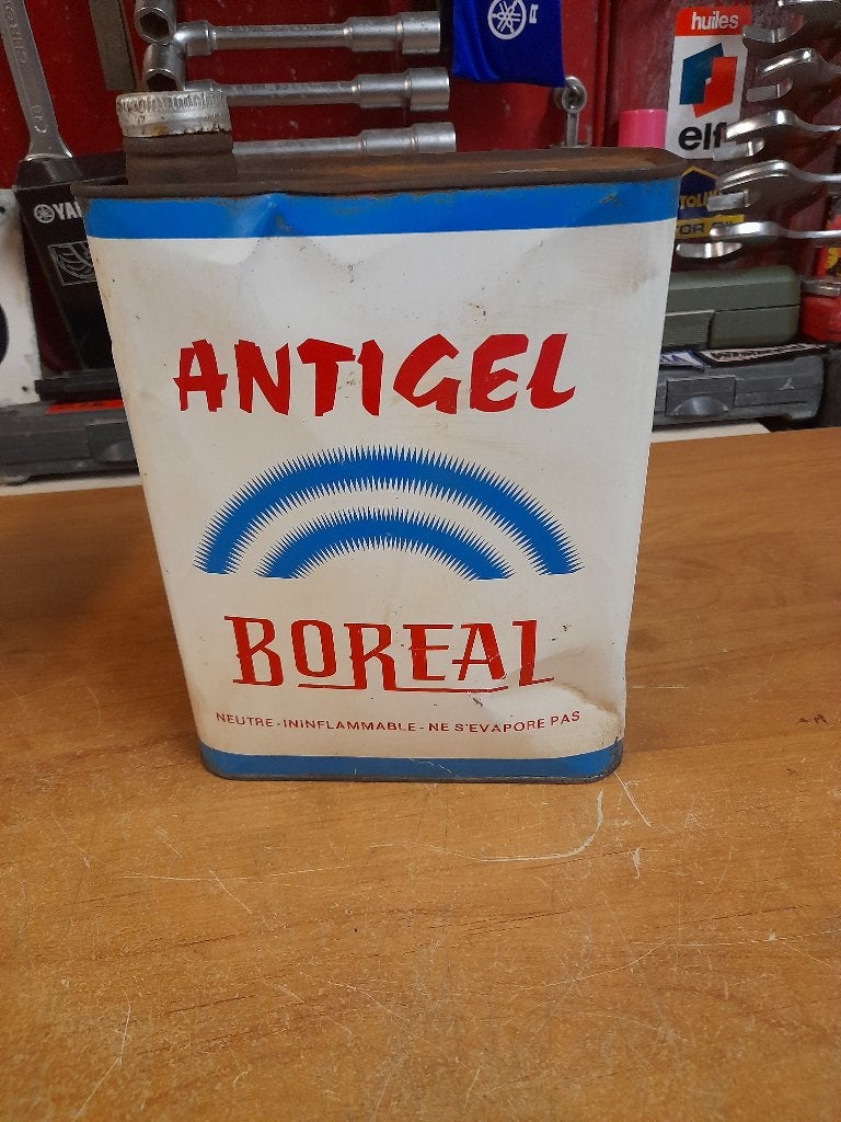 ancien bidon huile vide antigel boreal, Collections, Enlèvement ou Envoi, Utilisé, Autres types