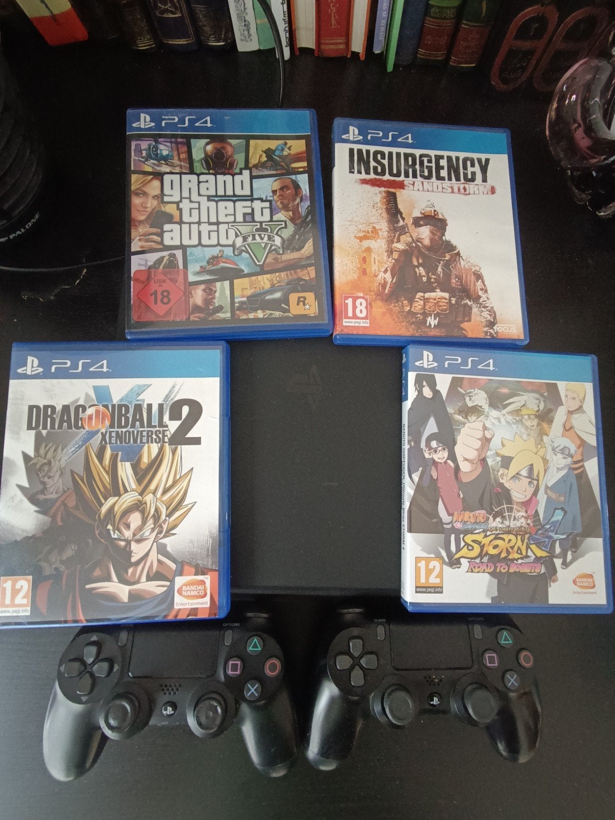 ps4 slim + 2 manettes + 4 jeux + station recharge !!, Ophalen of Verzenden, Slim