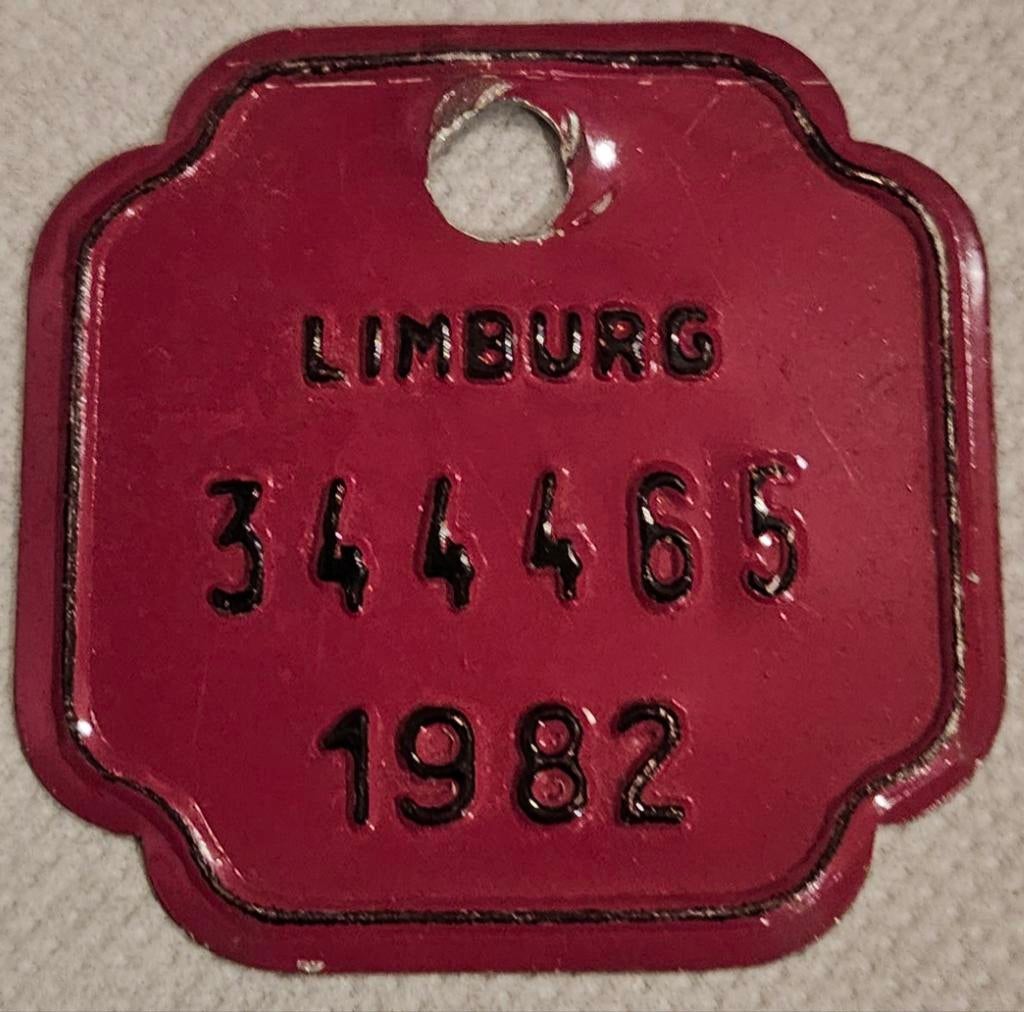 Limburg 1982 Fietstaksplaat 344465
Dit is een Be, Verzamelen, Ophalen of Verzenden