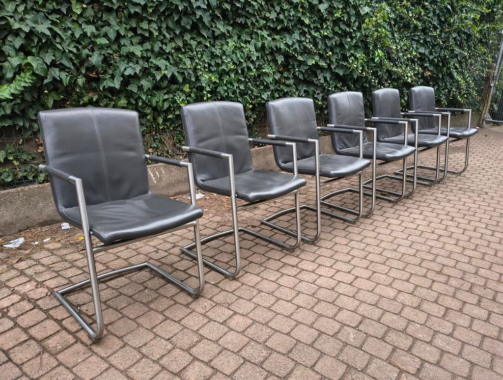 6 Vintage Lederen Stoelen Te Koop Intermassa BV, Ophalen