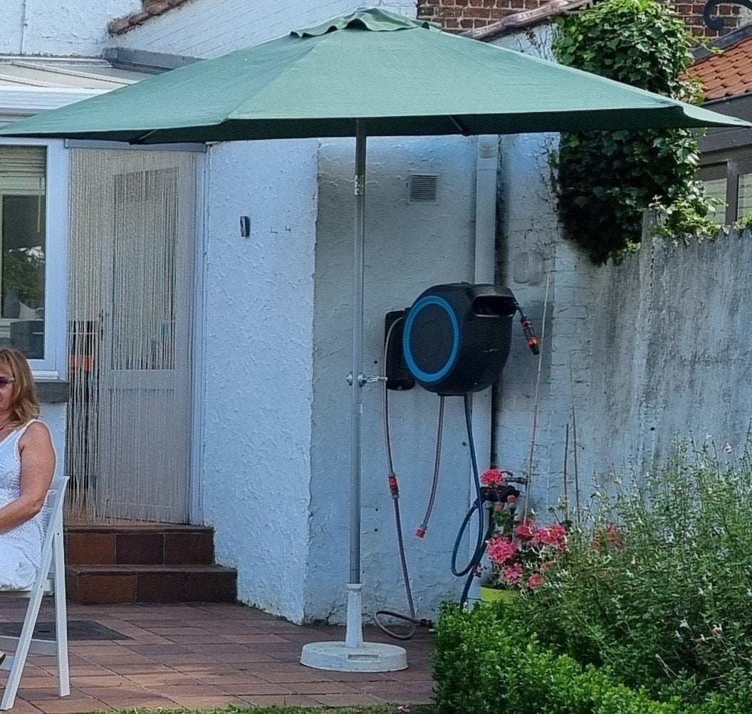 Zwengelparasol met een diameter van 3 m, Tuin en Terras, Parasols, Ophalen
