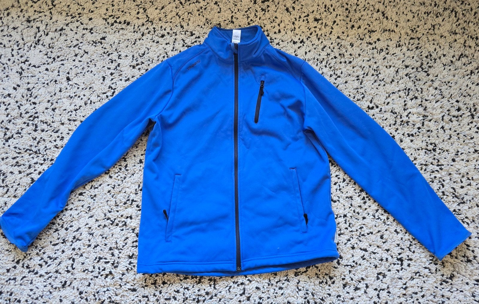 Blauwe jas van fijn fleece maat M, Kleding | Heren, Ophalen of Verzenden, Zo goed als nieuw, Hardlopen of Fietsen, TRIBORD   DECATHLON