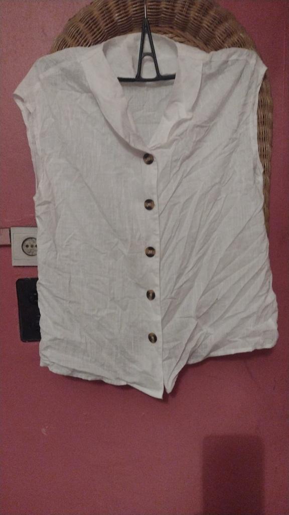 Chemisier d'été blanc sans manches - Taille M, Taille 38/40 (M), Enlèvement ou Envoi, N'est pas marquer !, Comme neuf