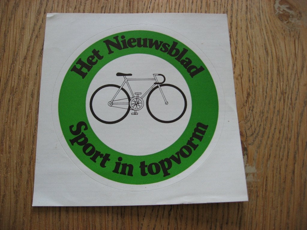 Vintage Sticker Sport in topvorm Wielrennen 11,5 x 11,5 cm, Enlèvement ou Envoi, Neuf, Sport