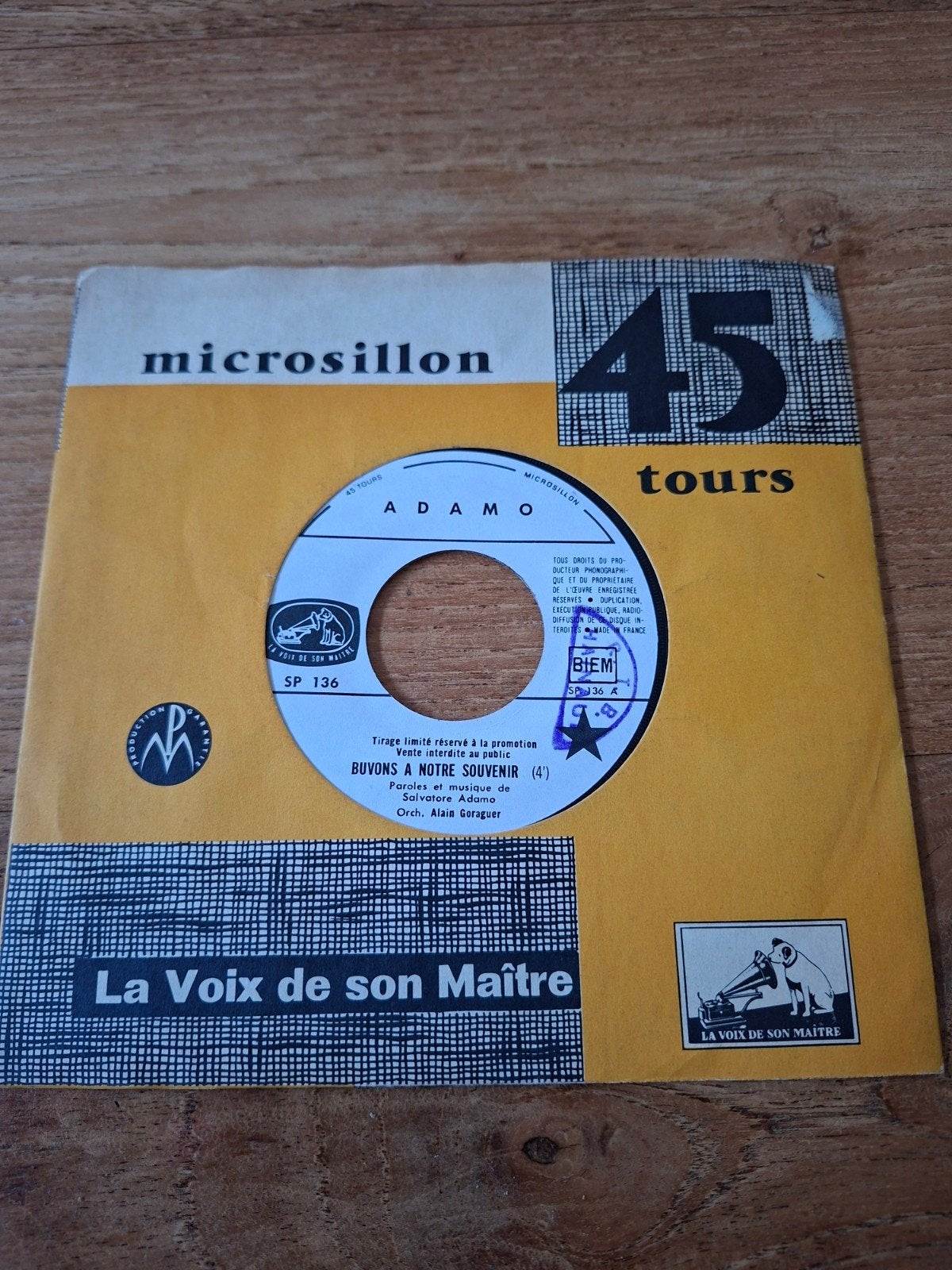 Vinyl - promotiesingle Adamo, 1971. studio versie NM+, Gebruikt, Overige genres, 7 inch, Ophalen of Verzenden