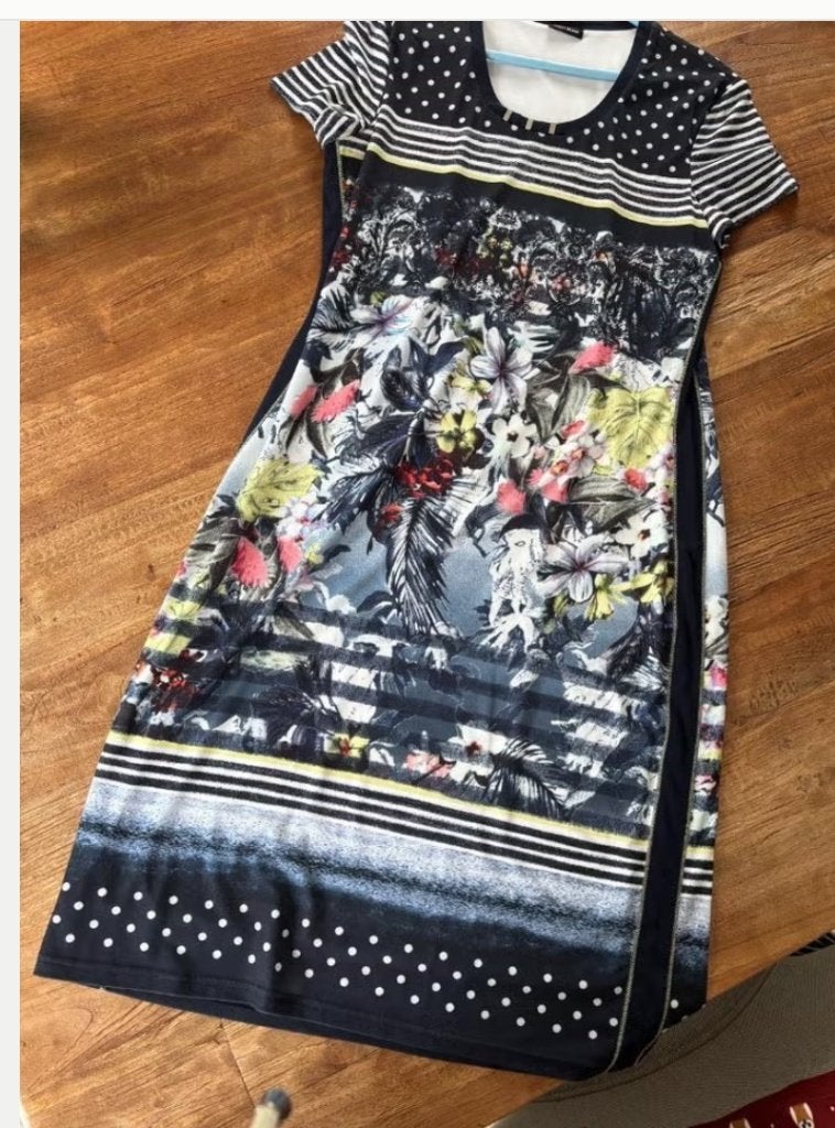 Jurk Gerry Weber maat M, Kleding | Dames, Ophalen of Verzenden, Zo goed als nieuw, Maat 38/40 (M), Blauw