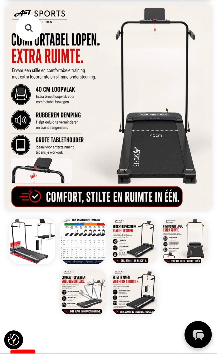 Tapis de course AJ-Sports 400C avec 15 mois de garantie, Enlèvement, Comme neuf, Tapis roulant