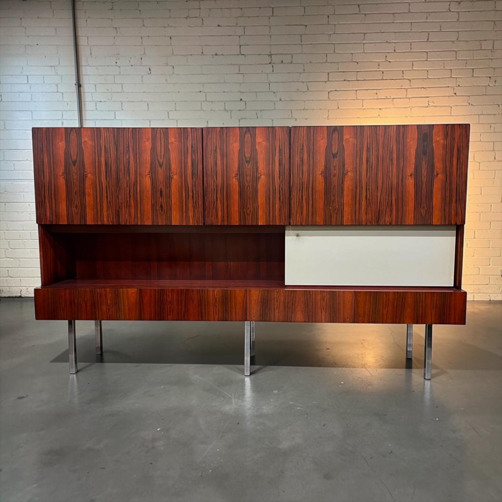 vintage XL lange pallissander kast / wandmeubel / midboard, Ophalen, Zo goed als nieuw, Kast