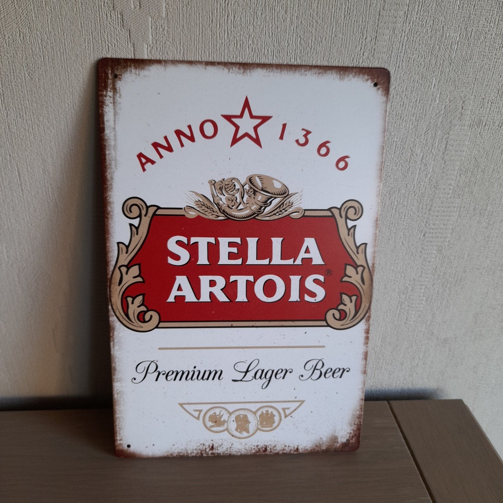 Reclamebord Stella Artois Premium Lager Beer., Verzamelen, Ophalen, Reclamebord