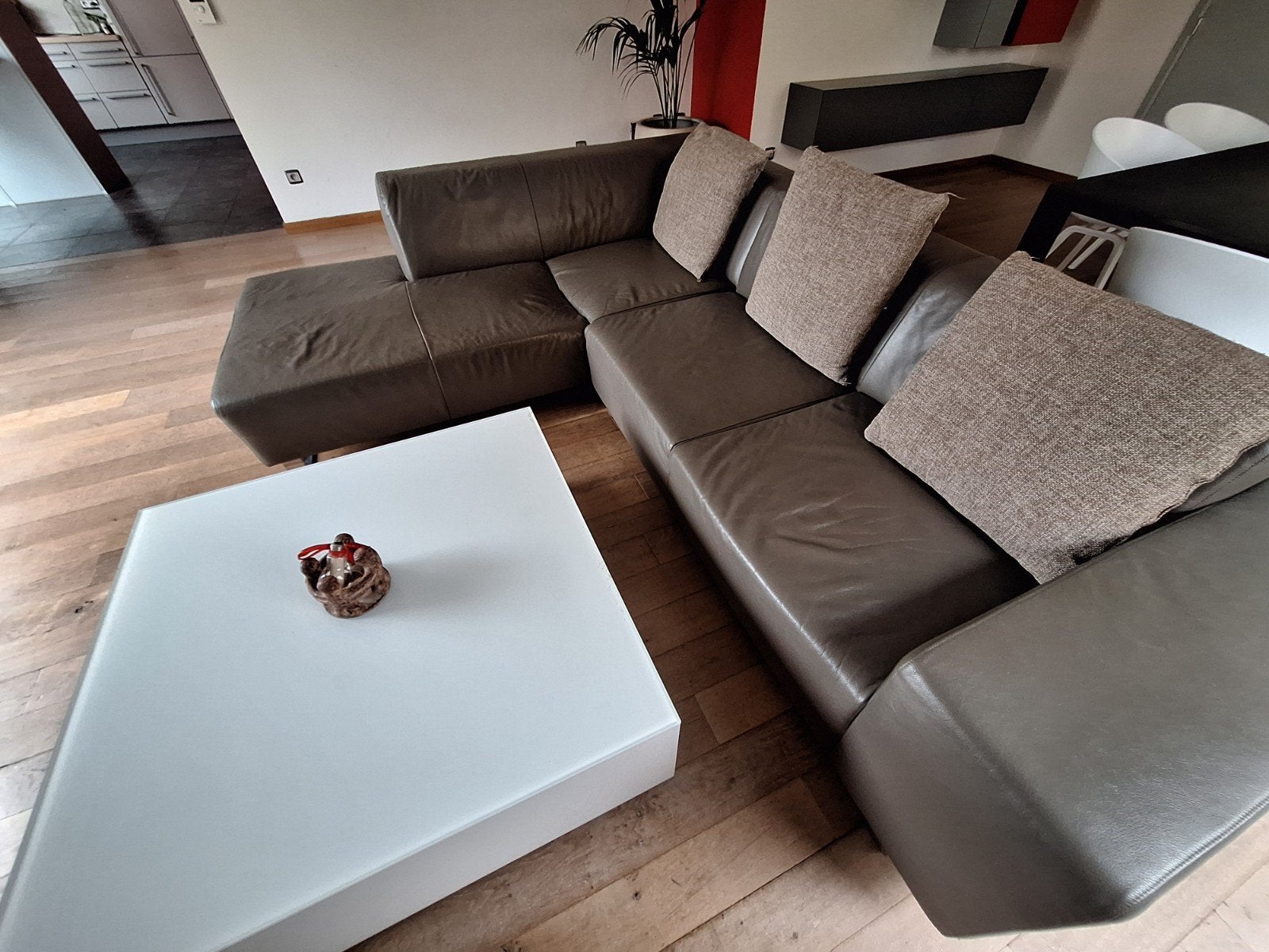 Lederen hoekzetel, gratis afhalen, Enlèvement, Utilisé, Cuir