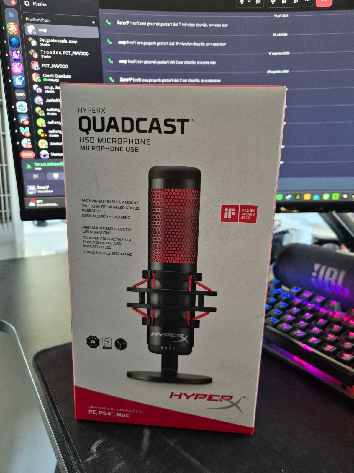 Hyperx microfoon, Enlèvement, Utilisé, Micro studio