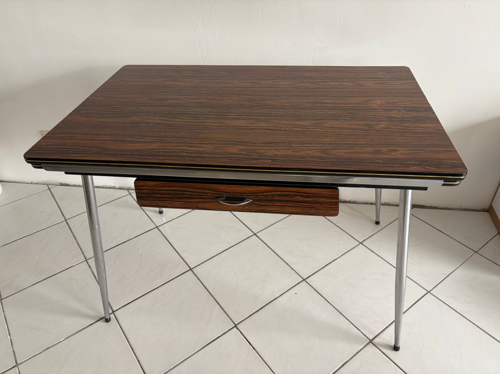 Formica keukentafel en stoelen jaren ‘70, Huis en Inrichting, Ophalen, Gebruikt, Vintage, 50 tot 100 cm
