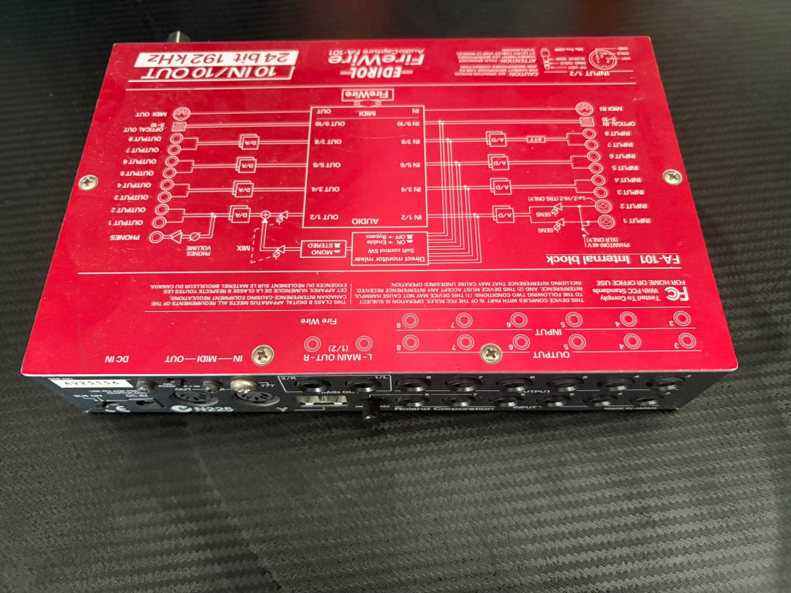 EDIROL FireWire FA-101 Audio Interface, Ophalen of Verzenden, Zo goed als nieuw