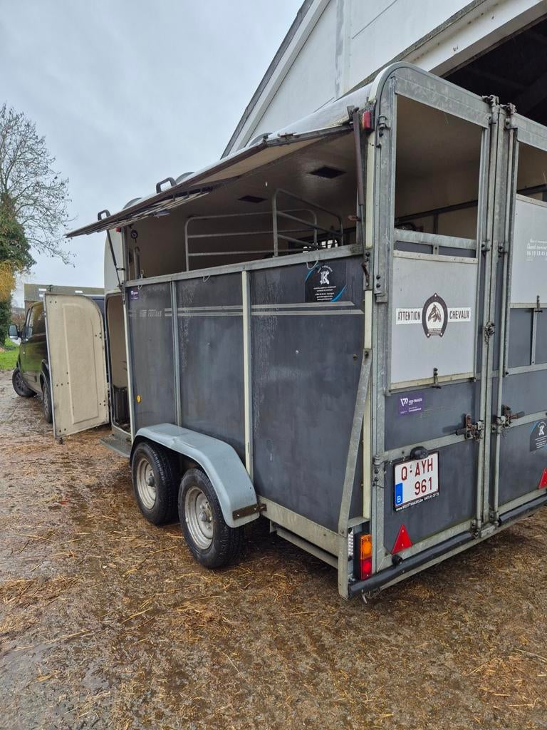 Paardentrailer, Enlèvement, Utilisé, Polyester, Remorque 3 chevaux