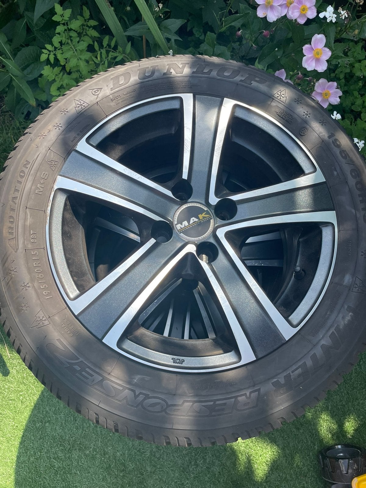 MAK velgen 15” 4x100 met Winterbanden (in prima staat), Auto-onderdelen, Ophalen, 15 inch, Velg(en), Winterbanden