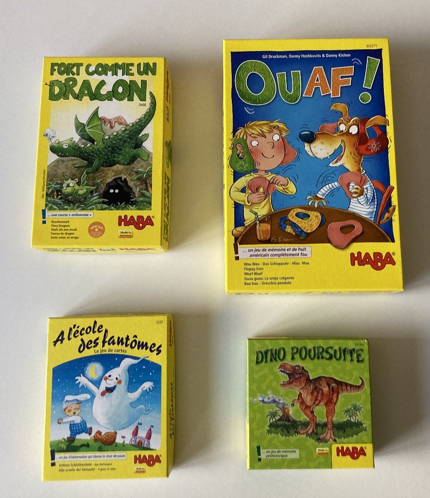 Haba lot de 4 jeux pour enfant - complet, Enlèvement, Utilisé