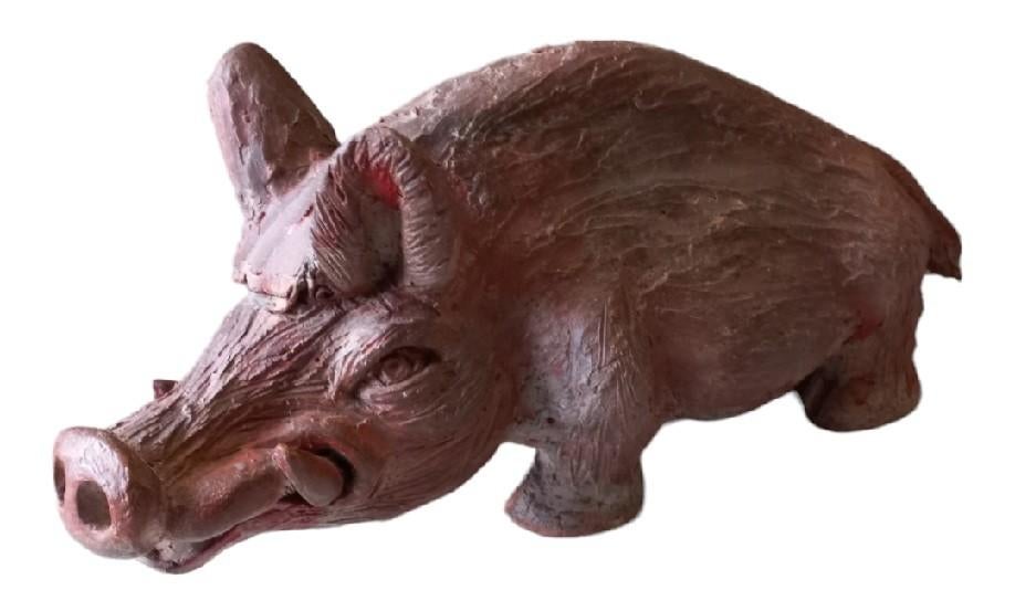 André De Smedt "everzwijn" sculptuur, Ophalen, Steen of Keramiek, Beeld, Zoogdier