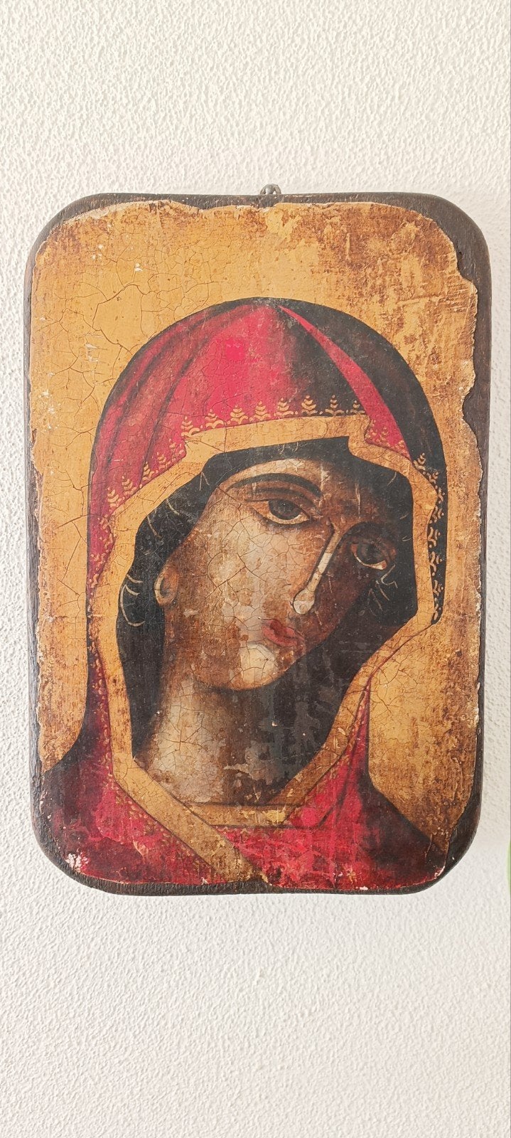 Handbeschilder Maria ikoon religie, Antiek en Kunst, Antiek | Religieuze voorwerpen, Ophalen of Verzenden