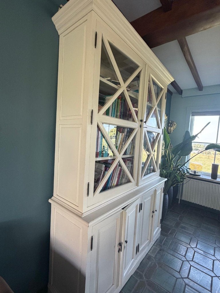 Buffet en chêne - Vitrine Flamant, Avec porte(s), 150 à 200 cm, Landelijk, Enlèvement
