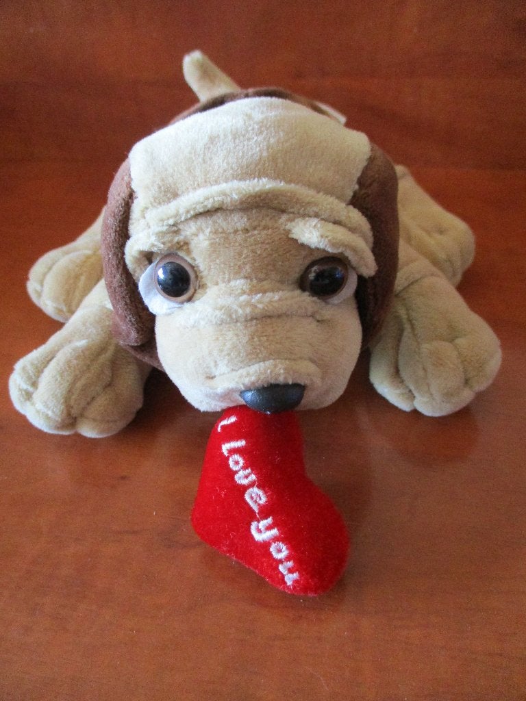 Knuffel hondje met spreuk I love you, Overige karakters, Zo goed als nieuw, Wasbaar, Nicotoy