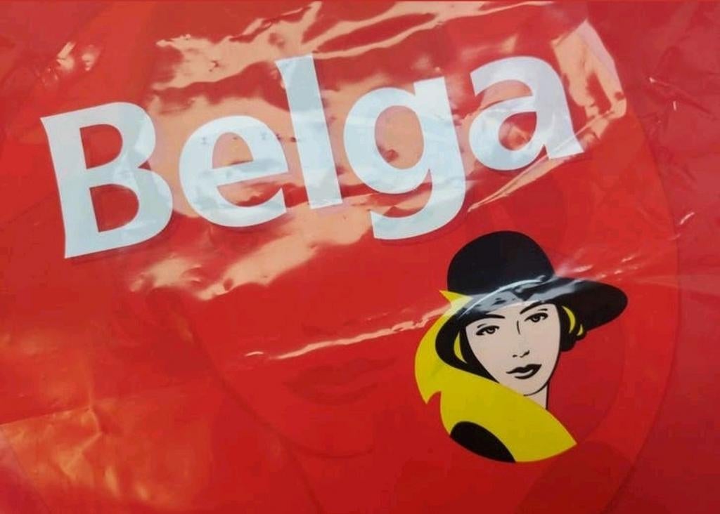 Ongebruikte Belga plastic draagtas – vintage reclame, Verzamelen, Merken en Reclamevoorwerpen, Ophalen