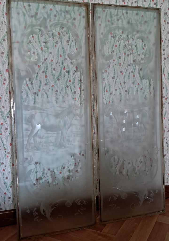 Chevaux de traits (paire de vitres gravées), Enlèvement