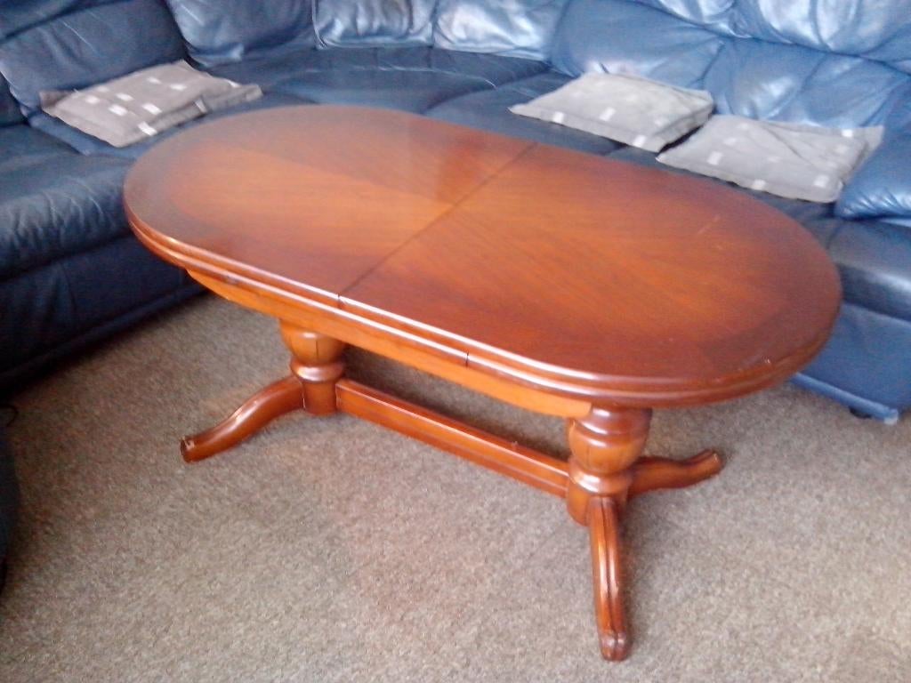 Table basse extensible en bois massif de qualité, 100 à 150 cm, Enlèvement ou Envoi, Cerisier, Comme neuf