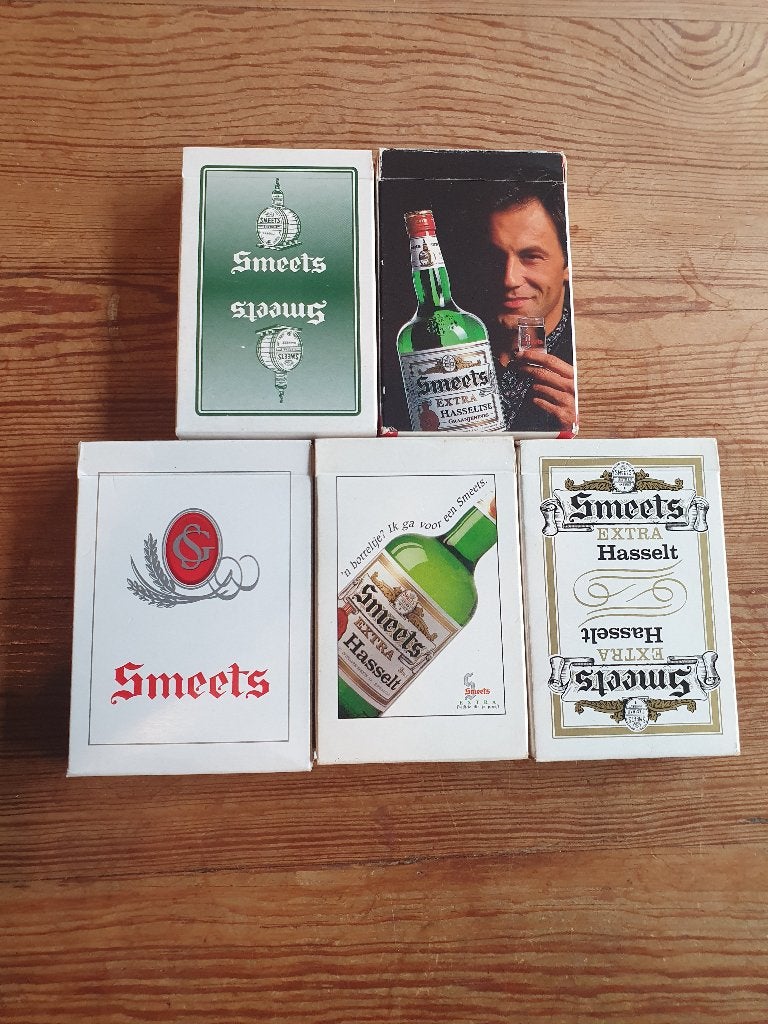 5 jeux de cartes Smeets genièvre Hasselt jenever cartamundi, Collections, Enlèvement ou Envoi, Comme neuf, Carte(s) à jouer