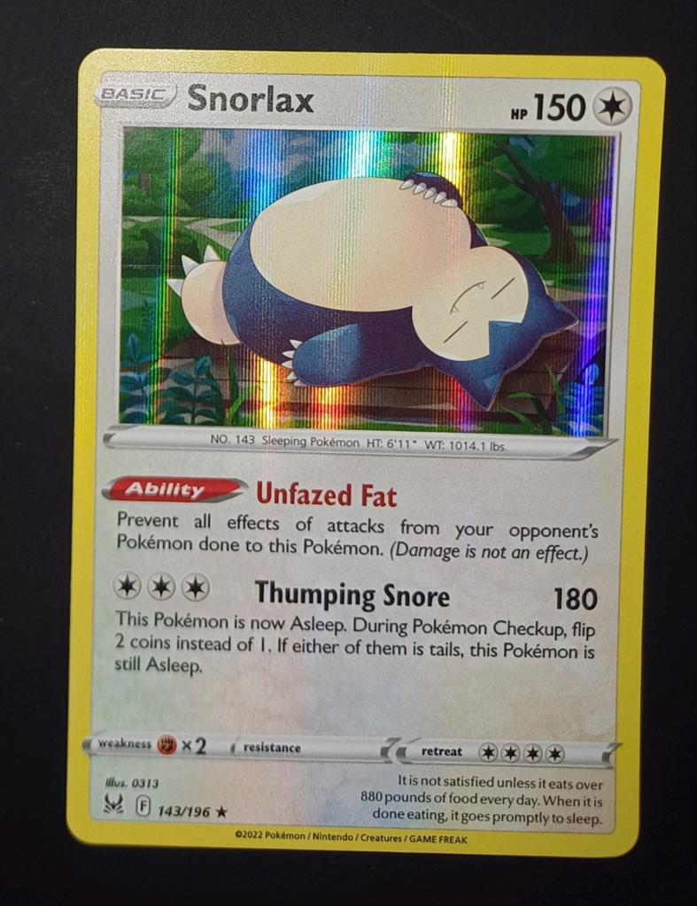 Vintage: Snorlax 143/196 Holo Lost Origin, Ophalen of Verzenden