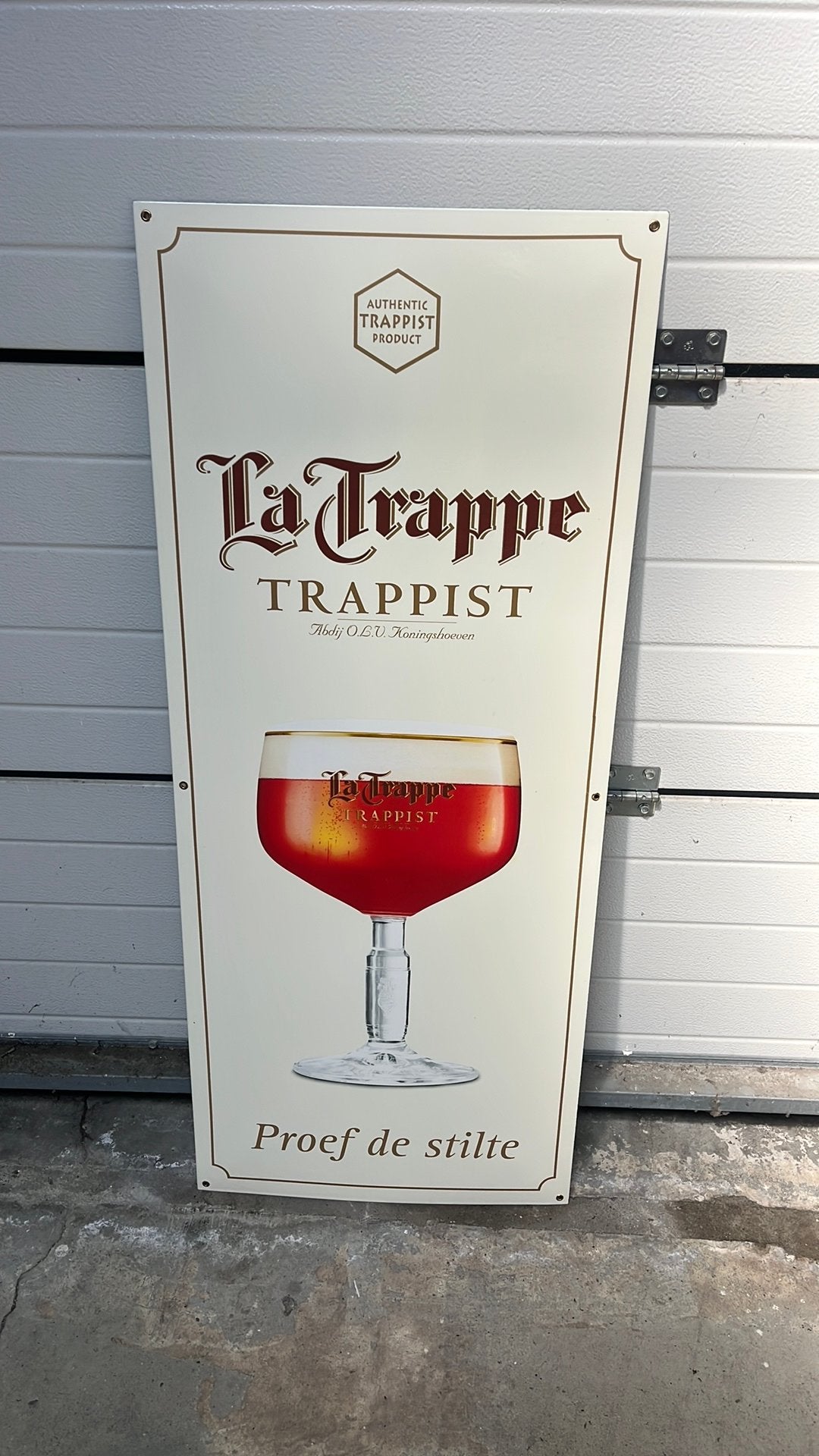La Trappe emaille groot formaat, Verzamelen, Ophalen, Zo goed als nieuw, La Trappe