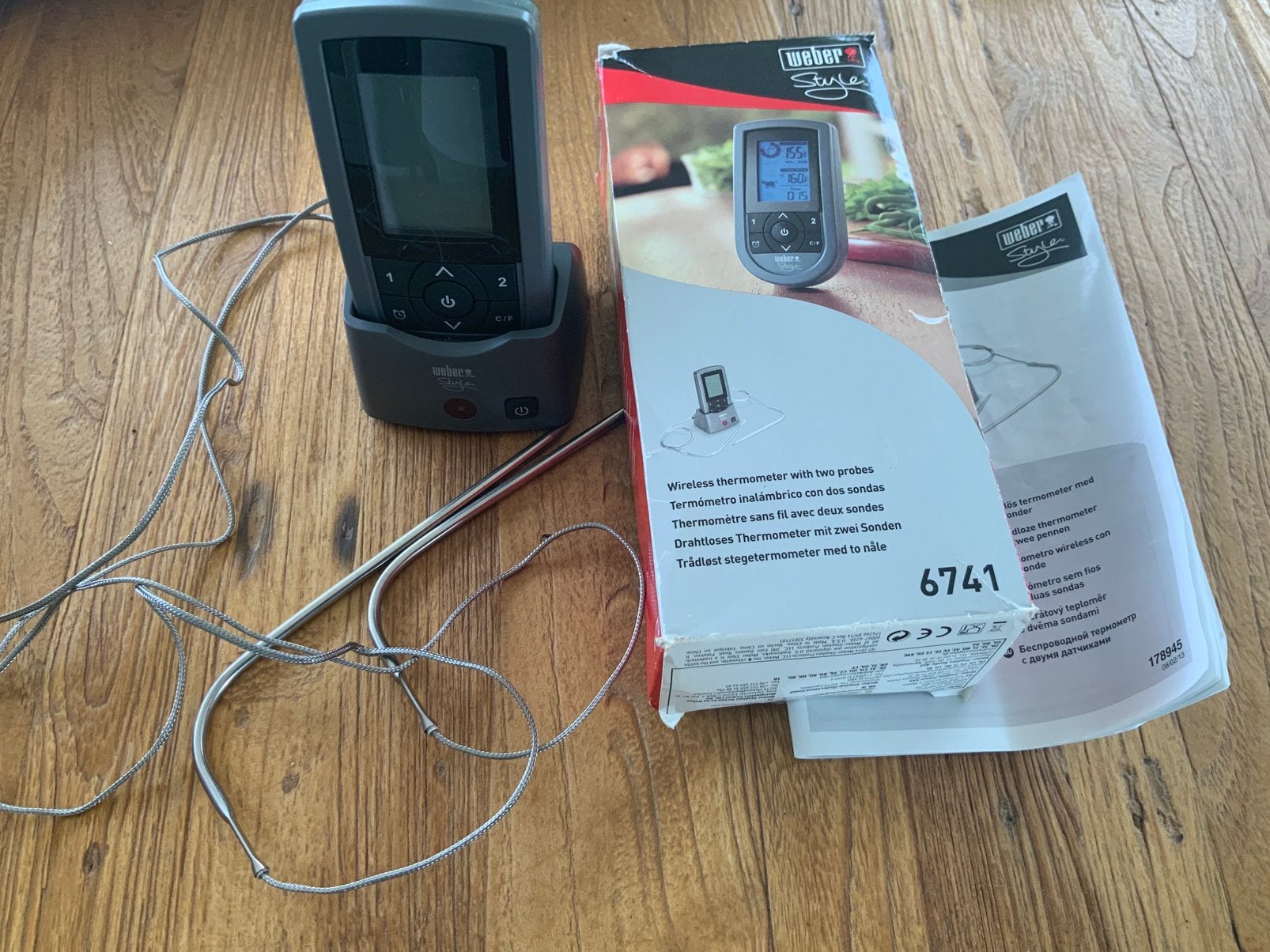 Weber style dradloze thermometer met twee sondes, Enlèvement, Comme neuf