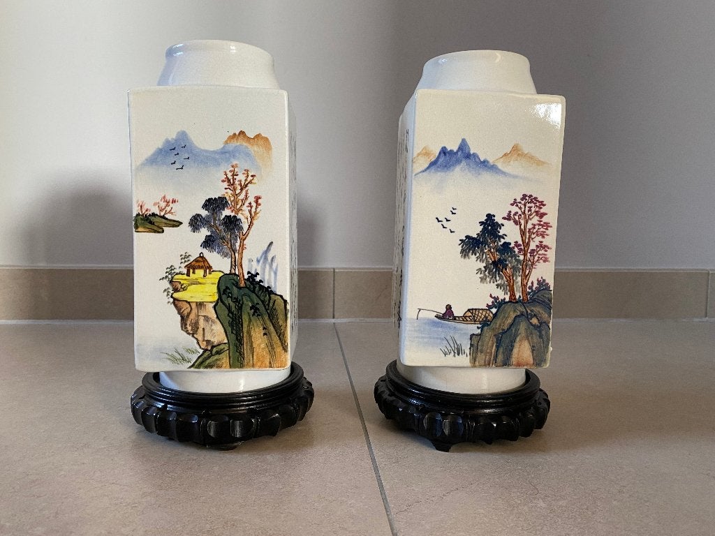 Vaasjes handgemaakt, Ophalen, 29 cm, Gebruikt, Handgemaakt