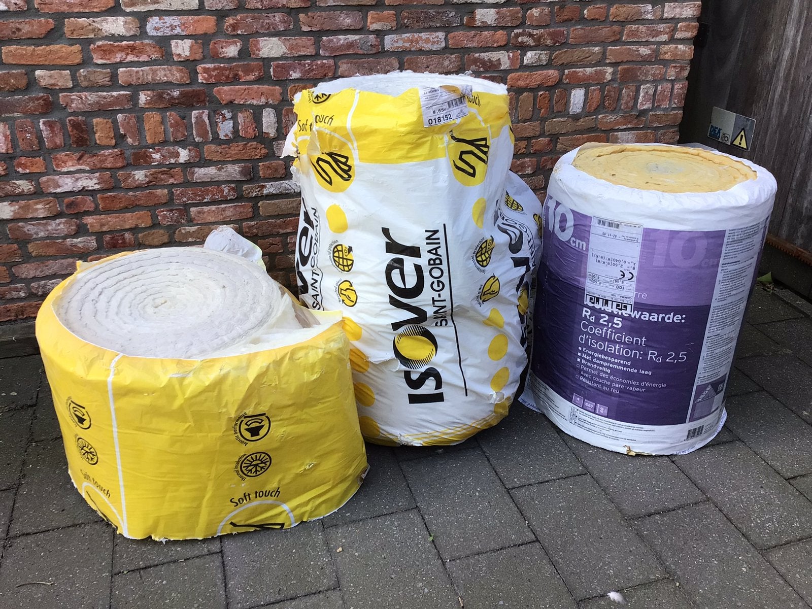 5 rollen isolatie van Isover en Gamma, Doe-het-zelf en Bouw, Ophalen, Nieuw
