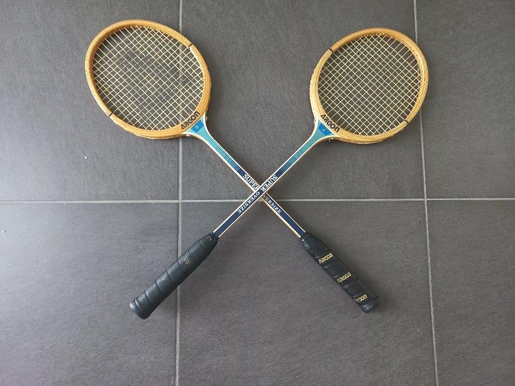 Vintage Houten Squashrackets Argon (Set van 2), Sports & Fitness, Squash, Raquette, Enlèvement