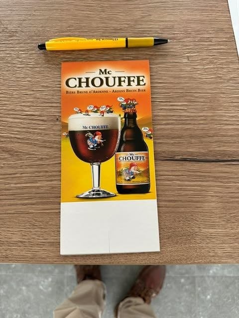 Carton publicitaire de table Mc Chouffe, Enlèvement ou Envoi, Neuf, Panneau, Plaque ou Plaquette publicitaire, Autres marques