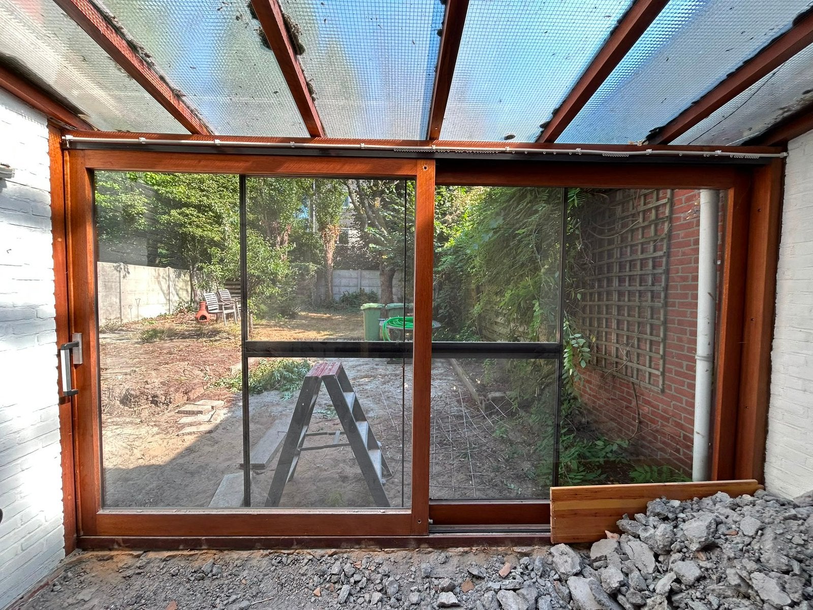 Houten hefschuifdeur, Ophalen, 225 cm of meer, 150 tot 225 cm, Inclusief glas