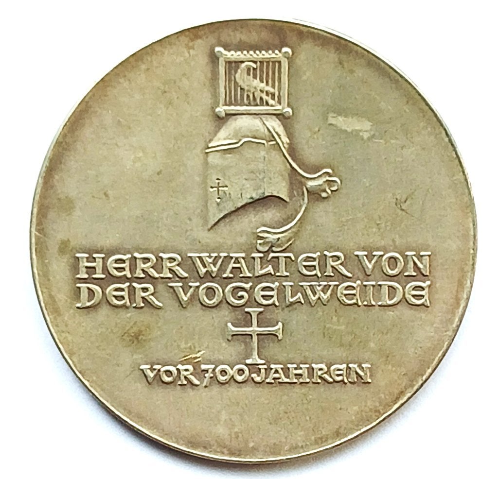 medaille zilver ROTH 1930 700 jaar dood Von der Vogelweide, Ophalen of Verzenden, Zilver
