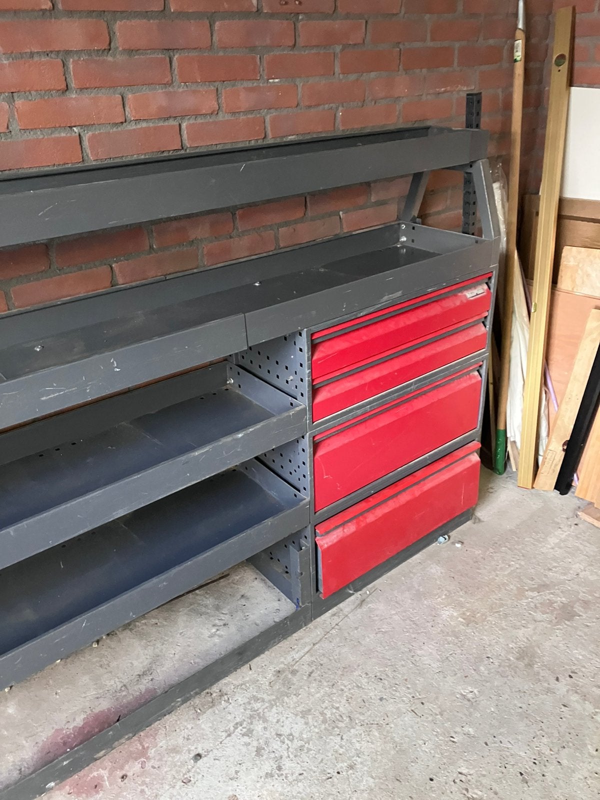 Stevige Moplan bedrijfswageninrichting / stellingkast, Ophalen