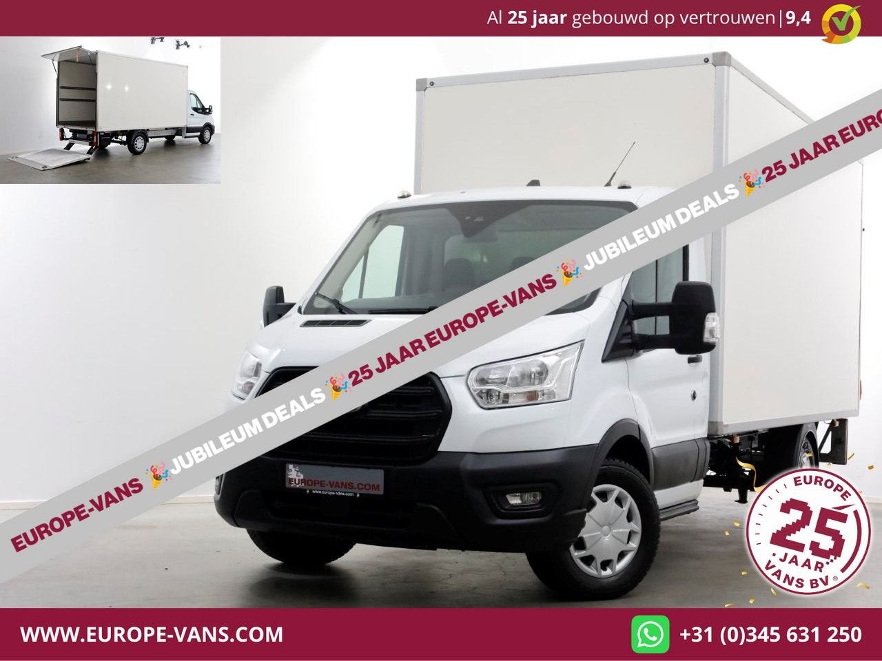 Ford Transit 350 2.0 TDCI 130pk Trend Bakwagen met laadklep, Auto's, Bestelwagens en Lichte vracht, Wit, Bedrijf, Electronic Stability Program (ESP)