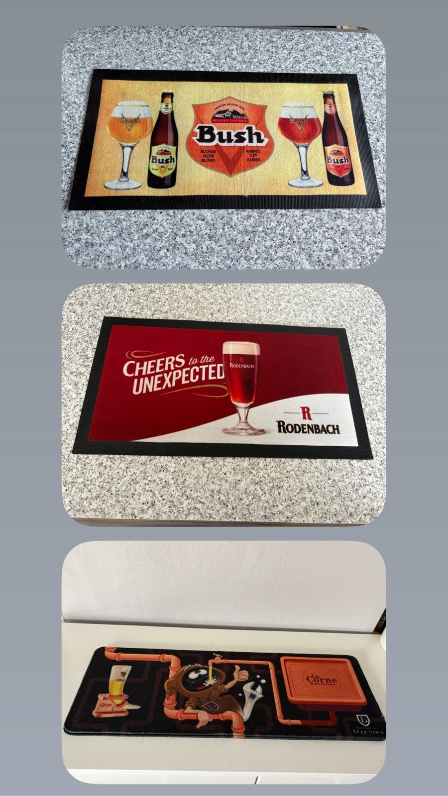 Tapis de comptoir BUSH, CORNE, RODENBACH, Enlèvement ou Envoi, Neuf
