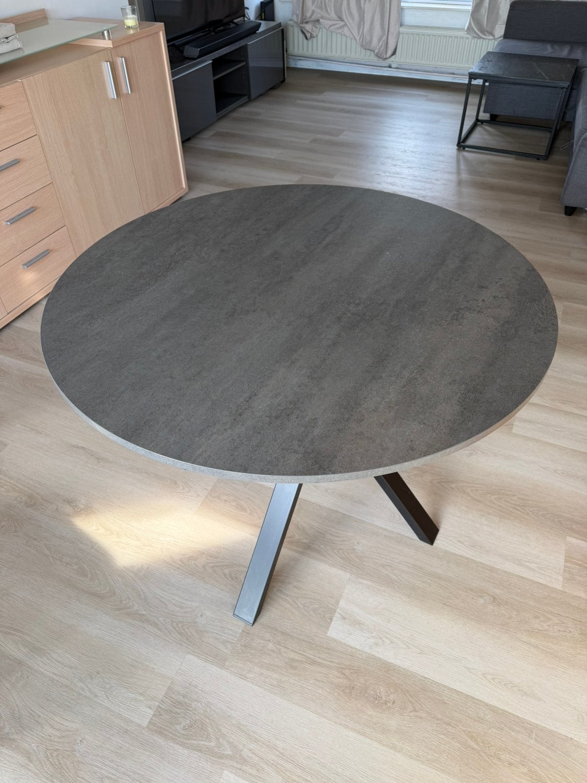 Ronde Eettafel 105cm + stoelen, Ophalen, Overige materialen, Rond, Vier personen