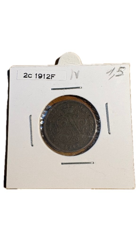 ALBERT I: 2 CENT 1912F (4), Postzegels en Munten, Munten | België, Ophalen of Verzenden