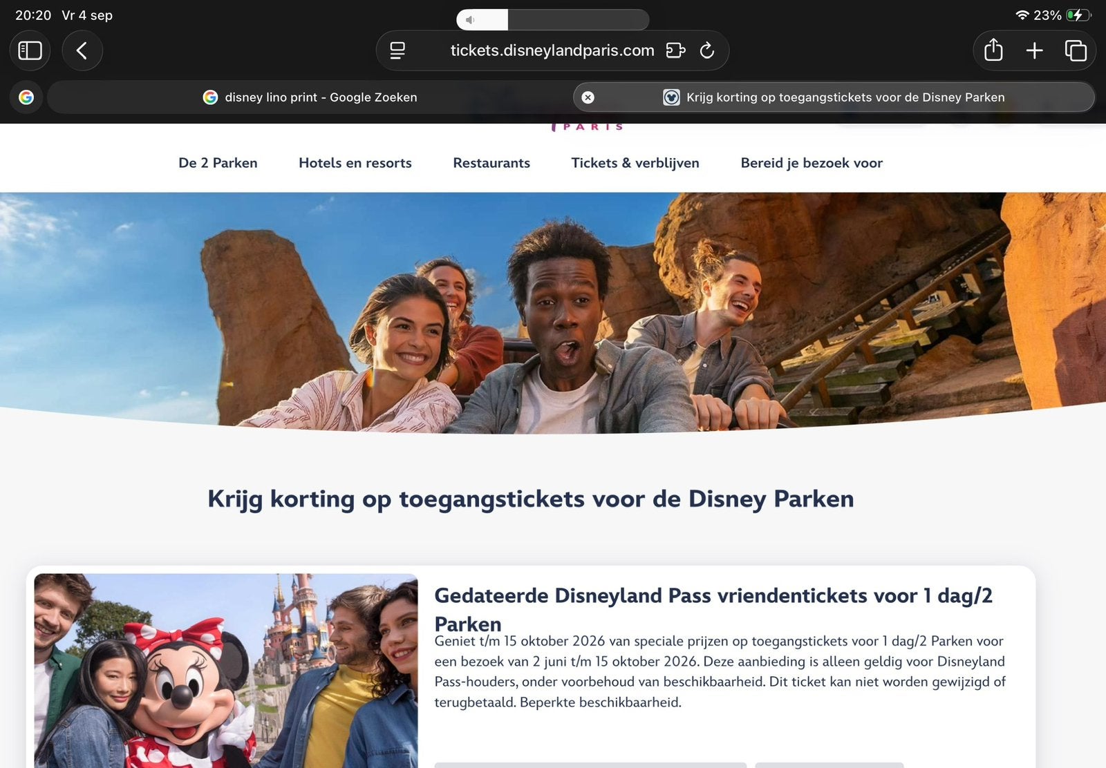 Tickets Disneyland