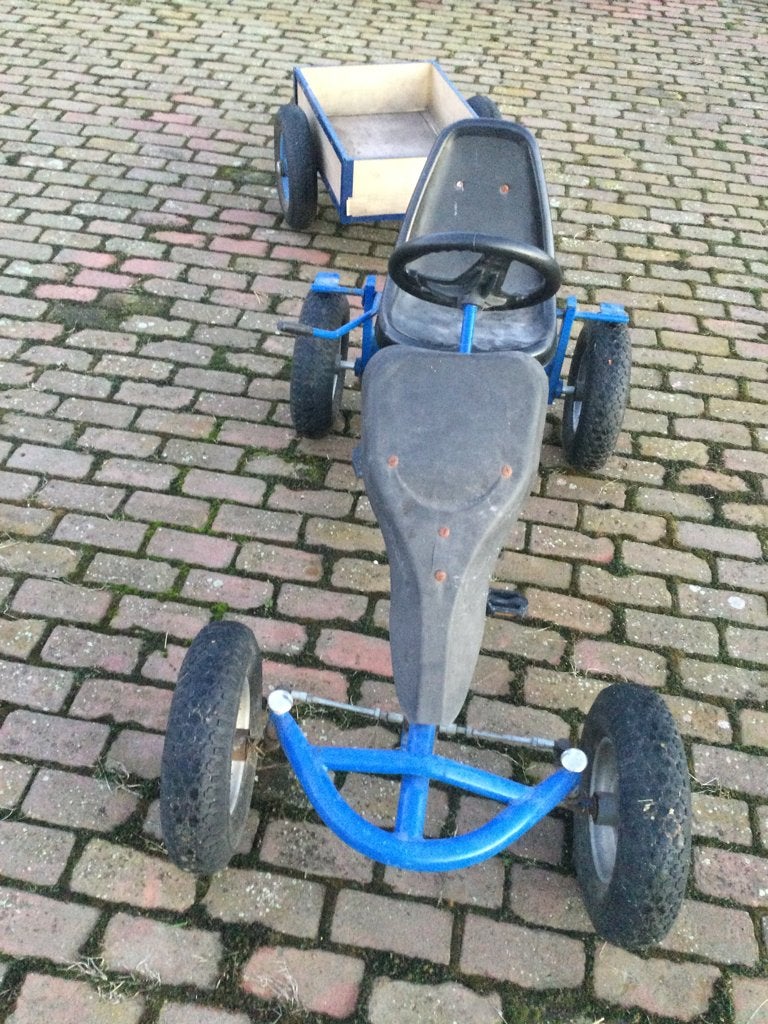 Skelter gocart met kar, Ophalen, Met kar of aanhanger