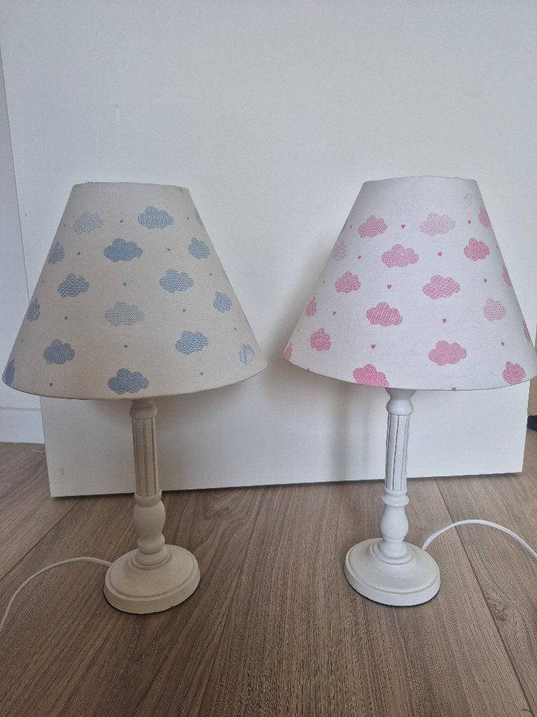 2 schattige staanlampjes: roze en blauw, Ophalen, Overige merken, Kinderlamp, E27 (groot)