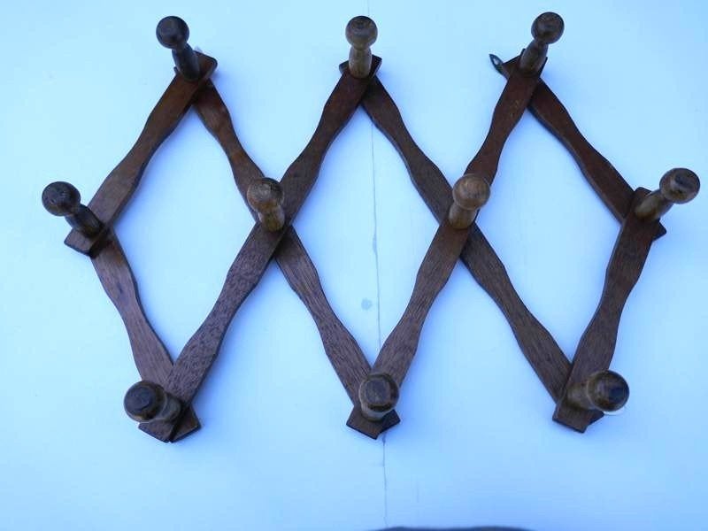 Vintage houten  verstelbaar plooikapstokje, goede staat, Ophalen