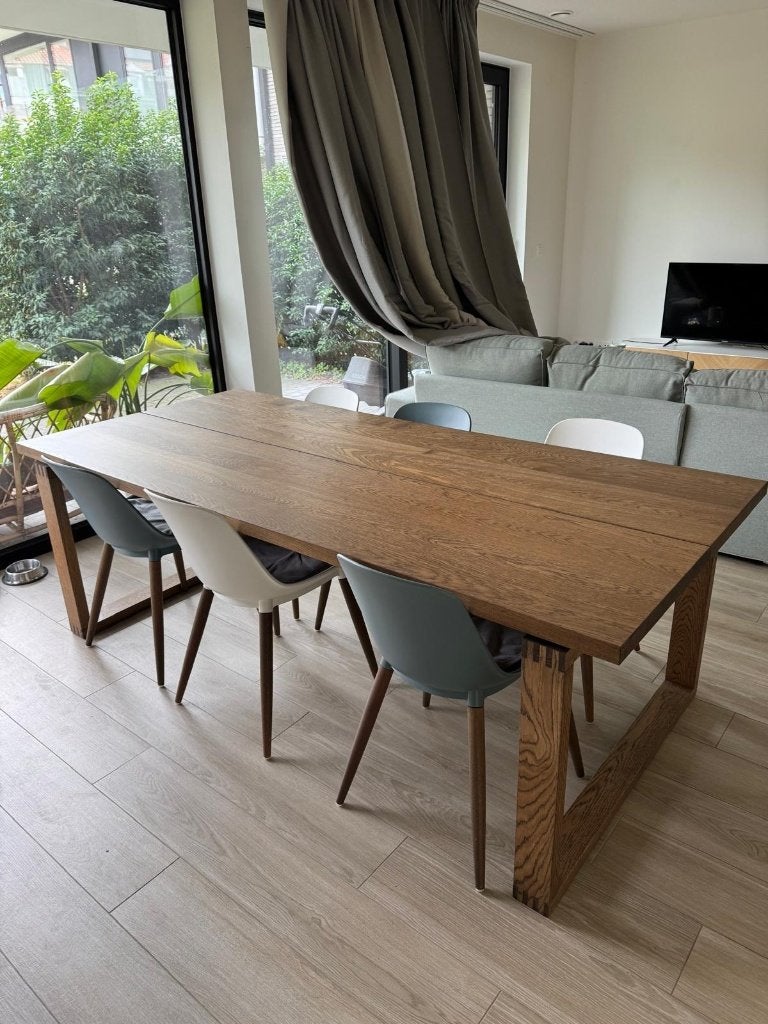 Table bois 220x100 mörbylånga + 6 chaises, Enlèvement, Utilisé, Scandinave, épuré, 4 à 6 chaises