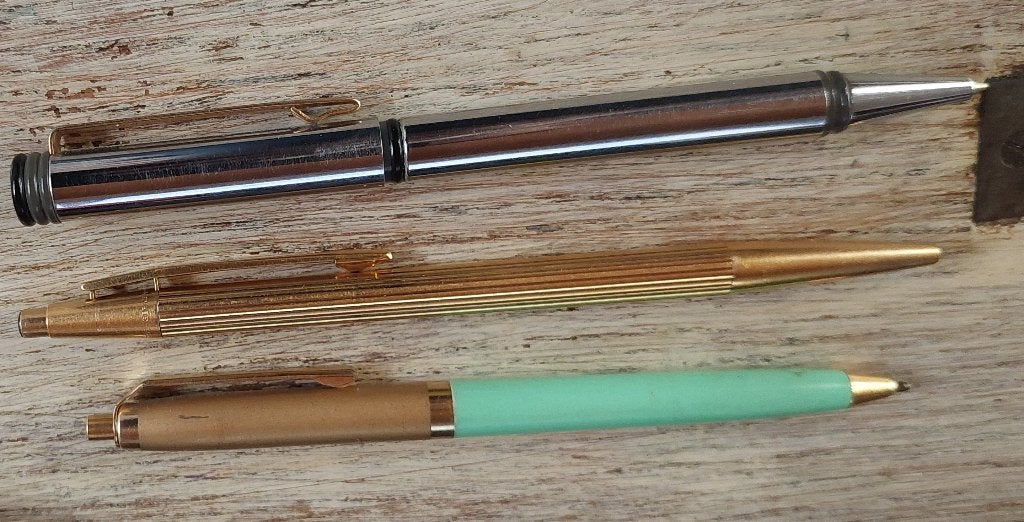 3 stylos à bille vintage, Enlèvement ou Envoi, Utilisé, Stylo à bille, Waterman